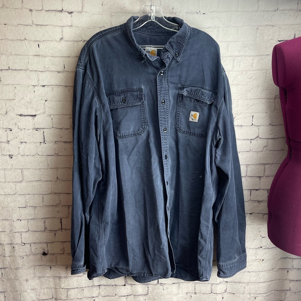 Carhartt flame resistant classic twill shirt size 2XL tall